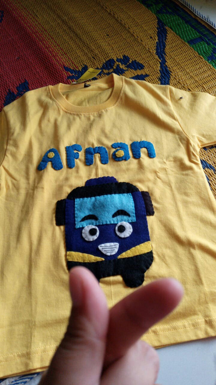 Baju Nama Dan Karakter Flanel Size 1