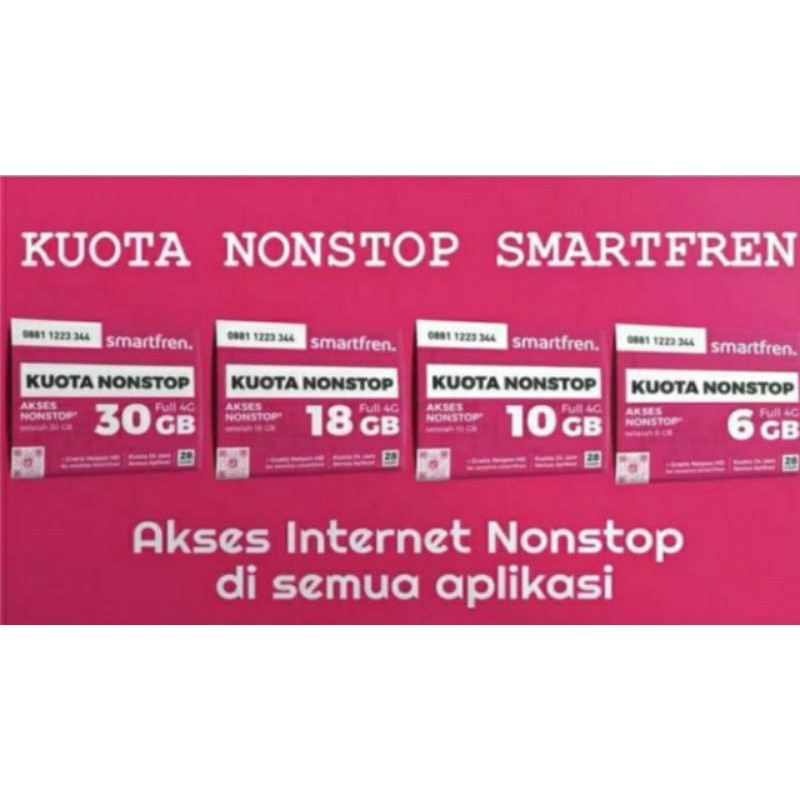 kuota nonstop termurah Smartfren. voucher 6GB/10GB/18GB/30GB