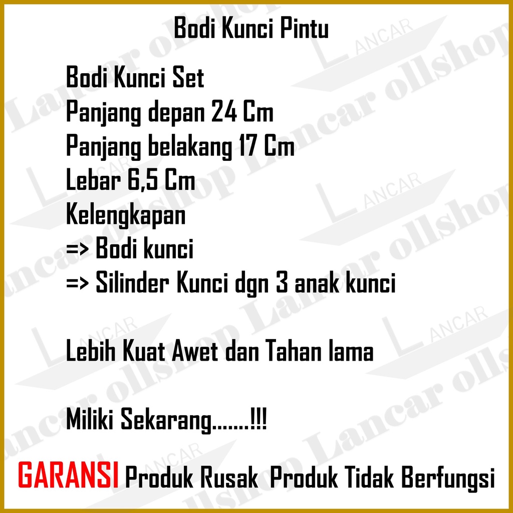 Body Kunci Pintu Rumah Besar / Body Kunci Pintu / Badan Kunci Pintu Rumah 24 cm