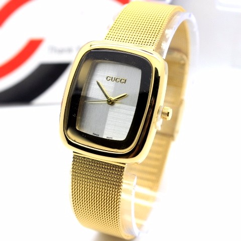 Jam Tangan Gucci Wanita Murah | Jam Tangan Wanita / Cewek Gucci Pasir Gold B_SWH