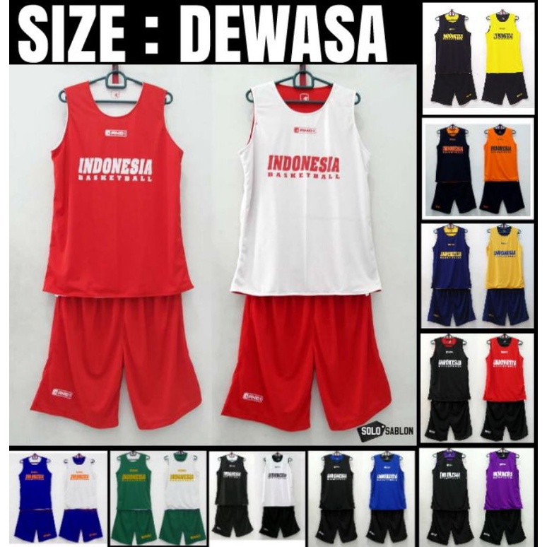 JERSEY BASKET INDONESIA / JERSEY BASKET TIMNAS INDONESIA Reversible /Bolak-balik