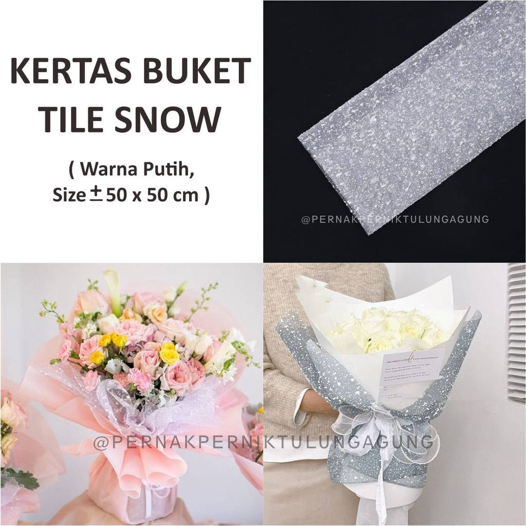 

Kertas Buket Tile Snow - Tile Salju Putih - Kertas Buket Bunga Plastik Cellophane