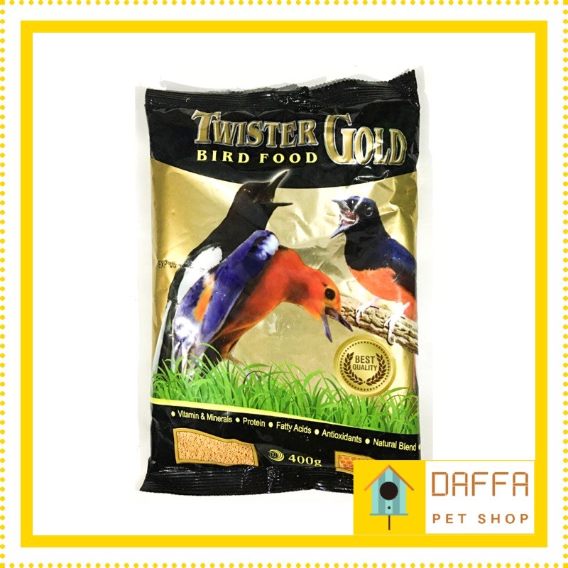 Twister Gold Bird Food - Pakan Burung Anis Kembang Jalak Suren - Pelet/Pur/Voer Unggas 400gr