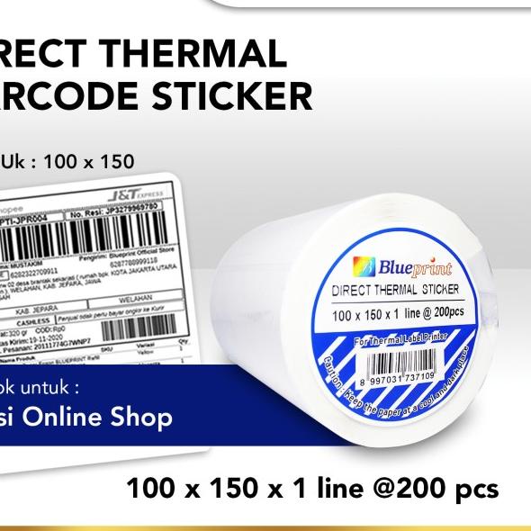 

➪ Direct Thermal Sticker Label Online Shop BLUEPRINT 100x150mm 200Pcs ♤