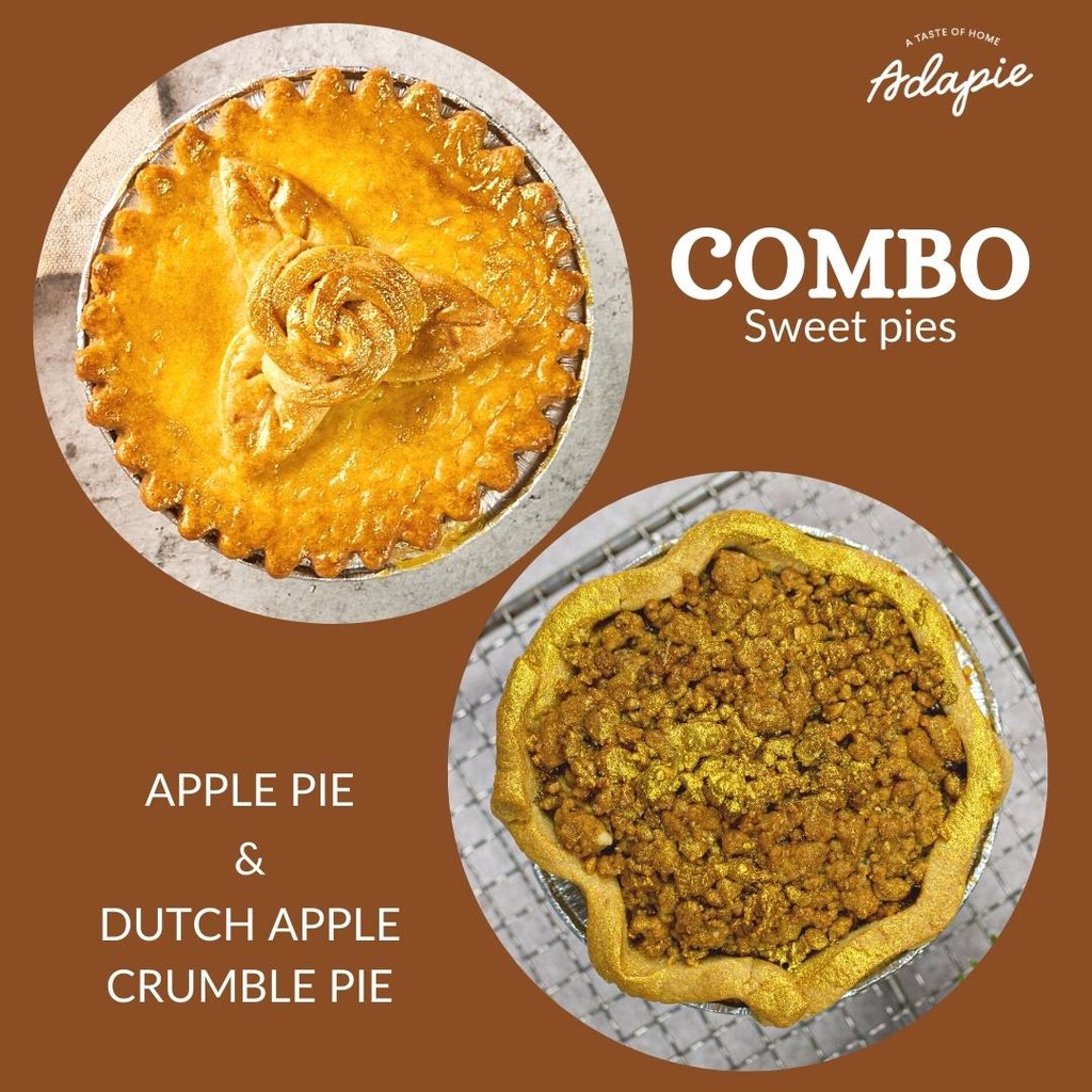 

COMBO CLASSIC APPLE PIE & DUTCH APPLE CRUMBLE PIE 10CM