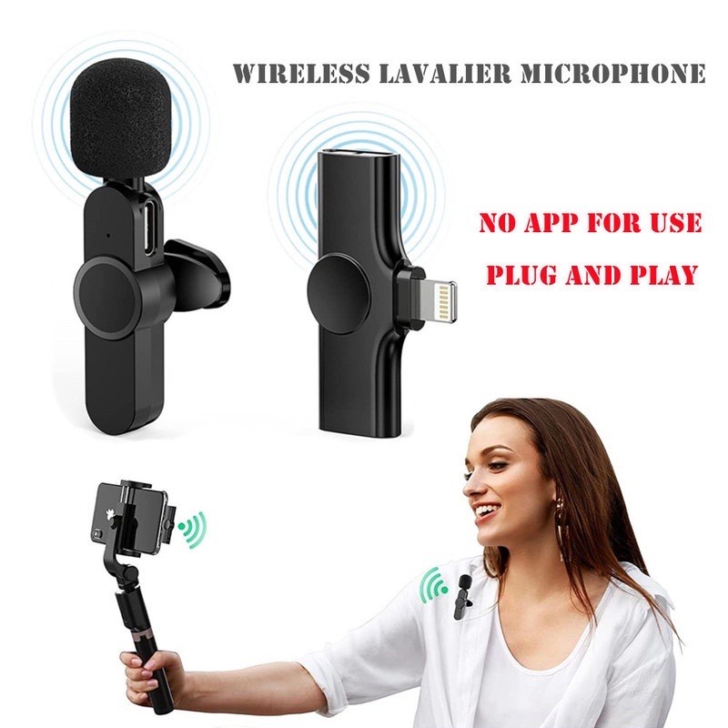 Mic Wireless Hp Vlog Youtuber Portable Mic for Iphone and Android Smartphone