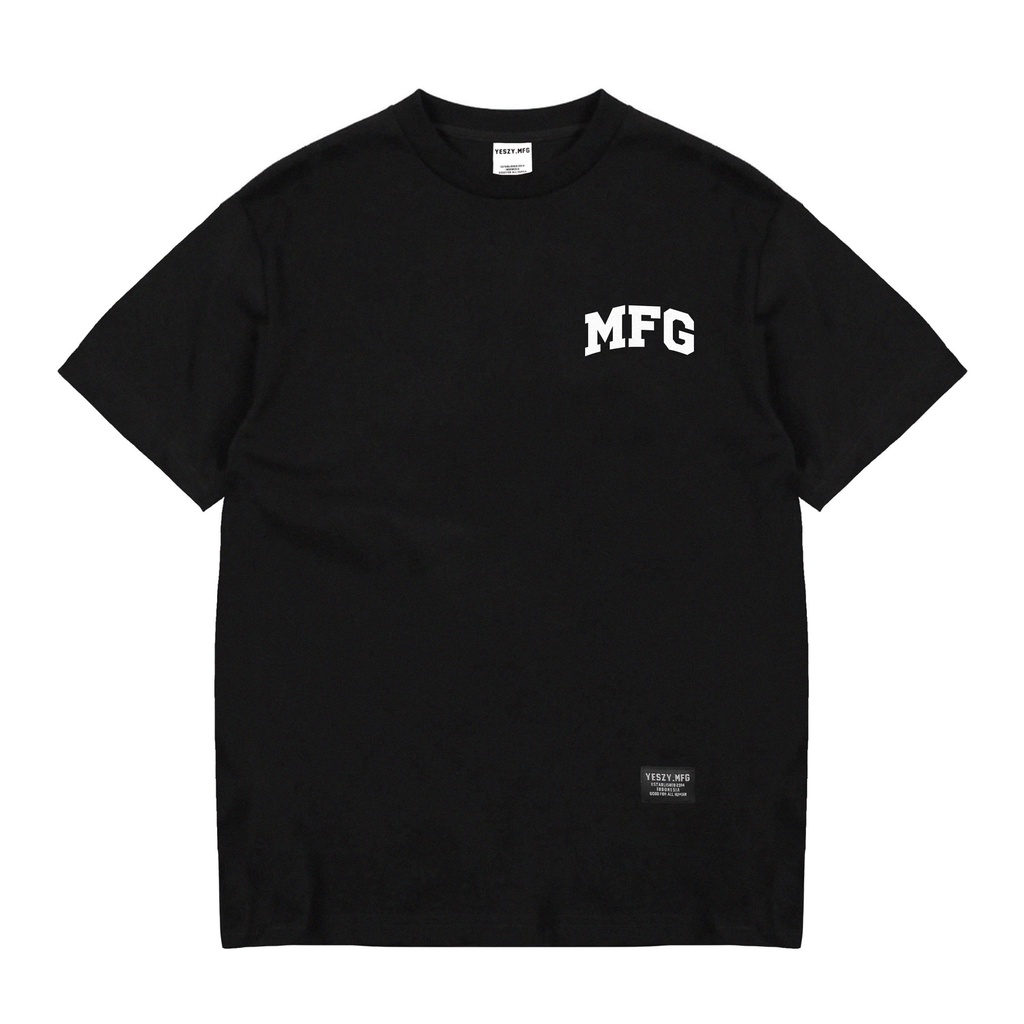 YESZY.MFG Tshirt Black Basement Small F. White