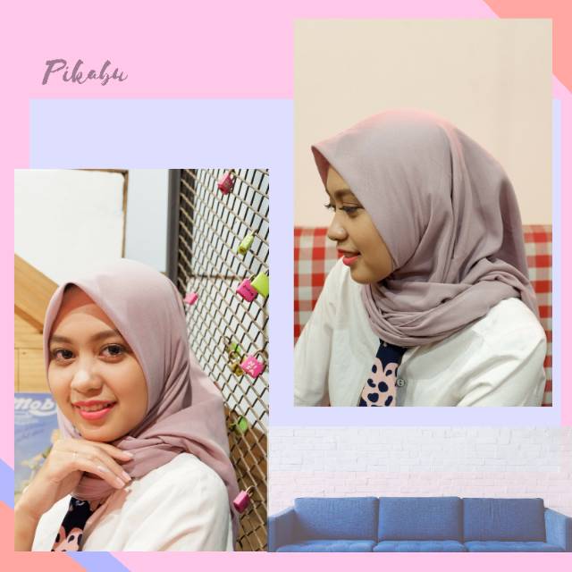 Hijab/Jilbab Segi Empat Voal Premium DUSTY PURPLE