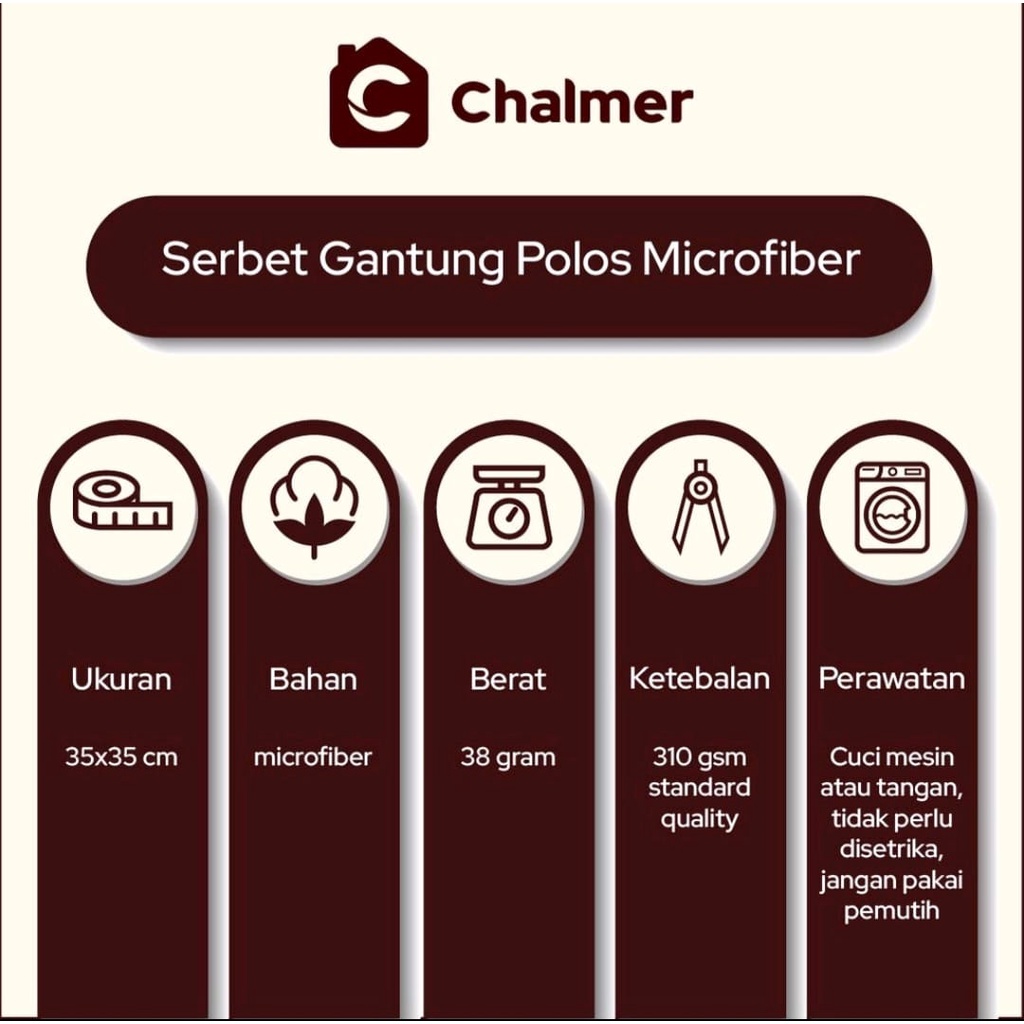 Chalmer Serbet Microfiber 35 x 35 CM