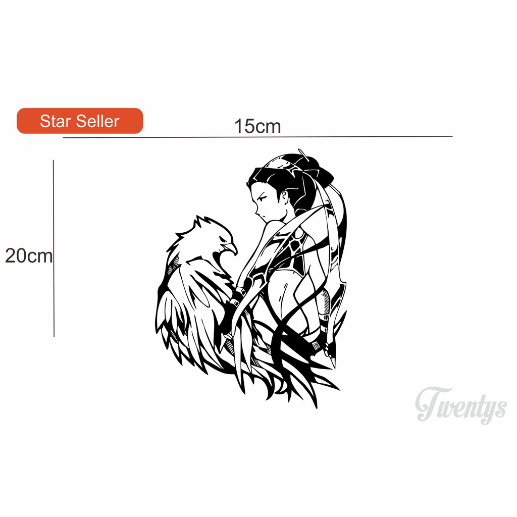 

STIKER GIRL WITH FALCON CUTTING STICKER VINYL DECAL