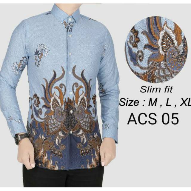 KEMEJA BATIK  PRIA  SLIM FIT BAJU BATIK  SLIM FIT LENGAN 