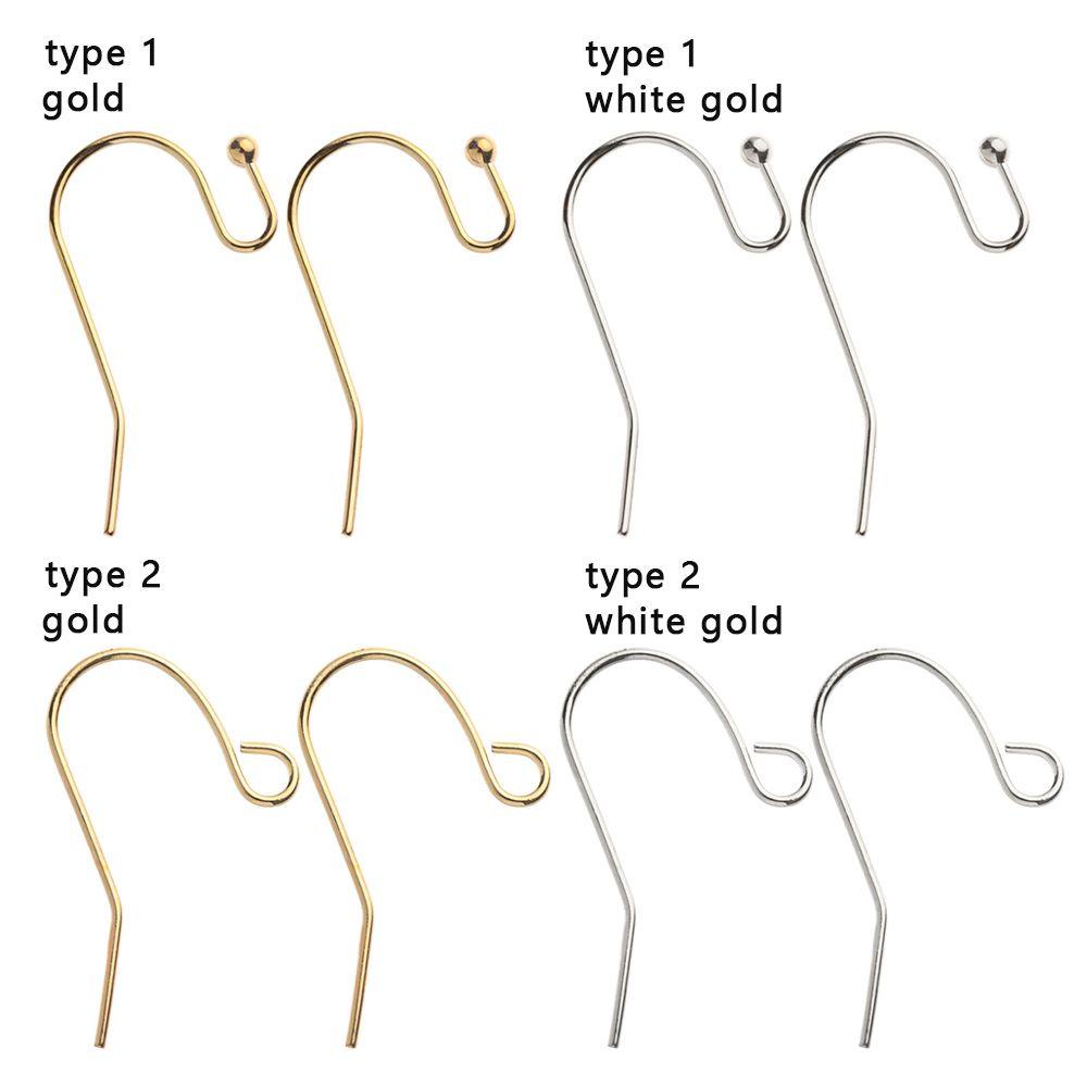 Lily 20PCS Anting Kait Emas White Gold Membuat Perhiasan Handmade Perlengkapan Temuan Perhiasan