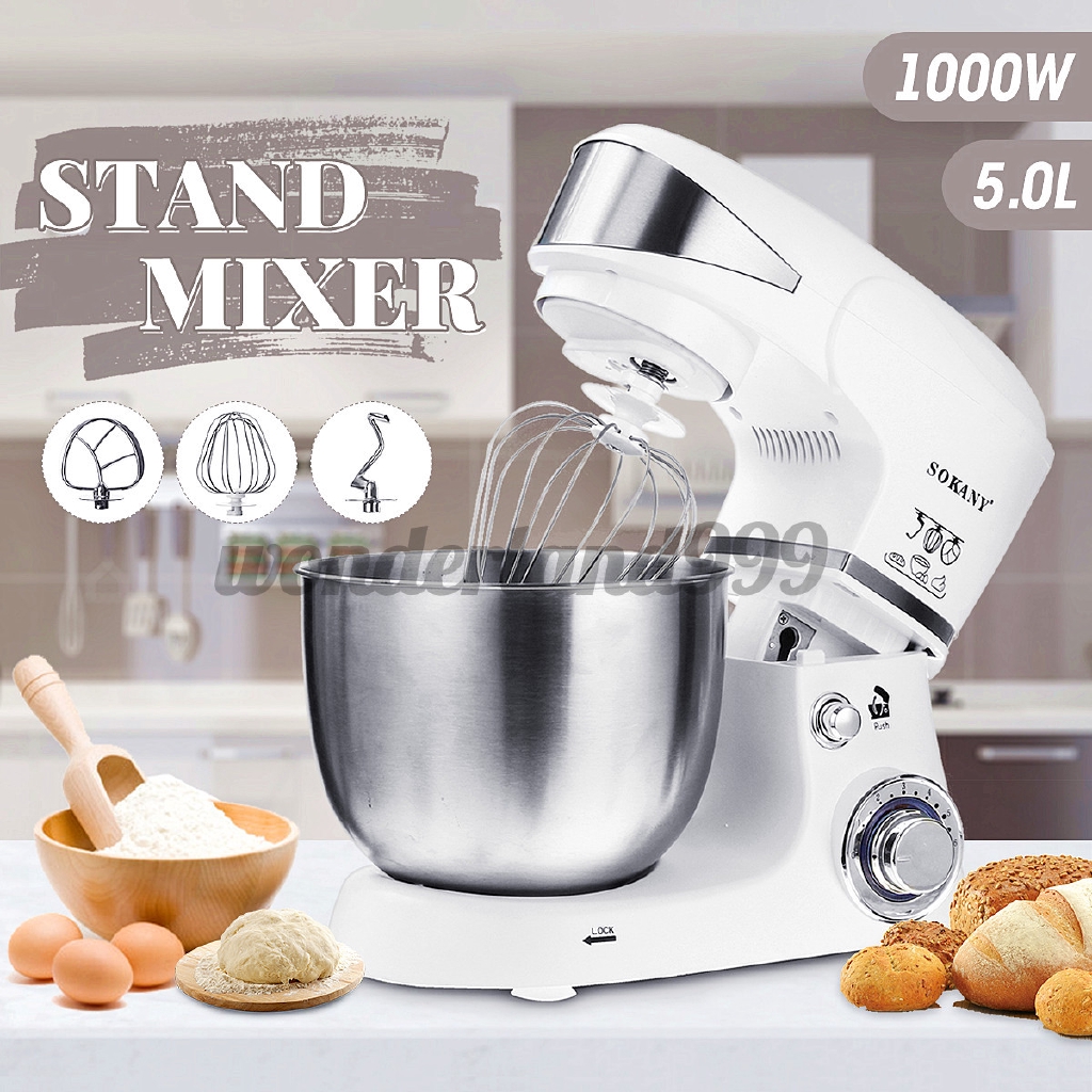 Stand Mixer Machine Kitchen 5qt 220v1000w Multi Function Cooker Household Electric Kneading Machine Shopee Indonesia
