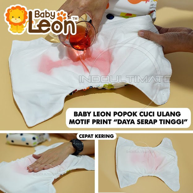 ORI BABY LEON Clodi popok kain bayi motif FREE INSERT baby cloth diapers diaper newborn