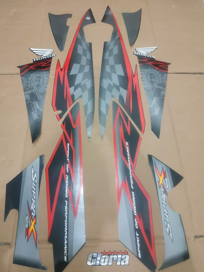 Striping List Body Supra X 125 R tahun 2008- Hitam Abu