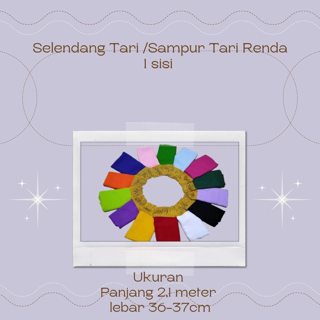✨Sampur selendang tari  Renda Rumbai renda 1 sisi ( tidak bolak balik) | Sampur / Selendang Tari Ana