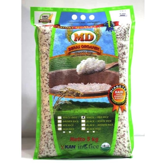 

978Eq0010W Organic Red + White Rice - Beras Merah & Putih - Campur - Md 5Kg W5Q40112