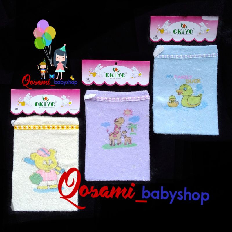 ( 3 pcs ) OKIYO Waslap Handuk Bayi Petak  SNI