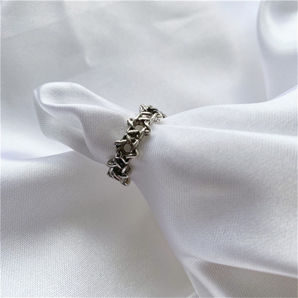 【COD Tangding】Adjustble Simple Retro Six-pointed Star Rings Korea New Fashion Cool Girl Accessory Open Size