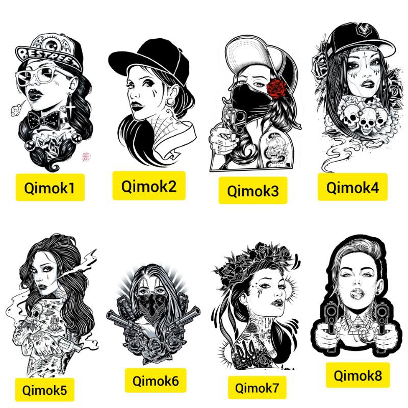 Tato Temporer Wanita Stiker Tato Minimalis - QIMOK