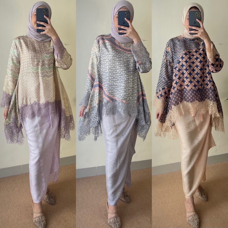 Set Pakaian Atasan Batik Rok lilit Batik Viscose Baju Batik Kerja Lamaran Wisuda Setelan Batik Wanita Kondangan Pesta Premium Oversize