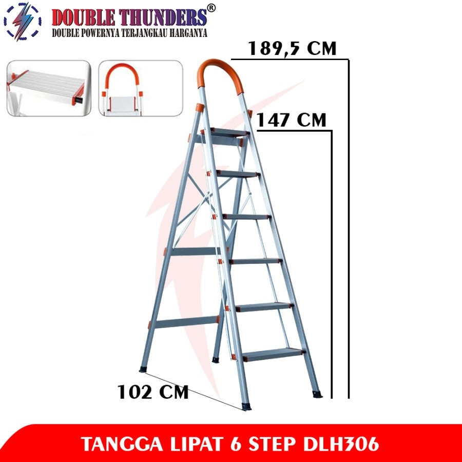 Tangga Lipat Rumah 6 Steps Ladder DT DLH306 | 189 CM