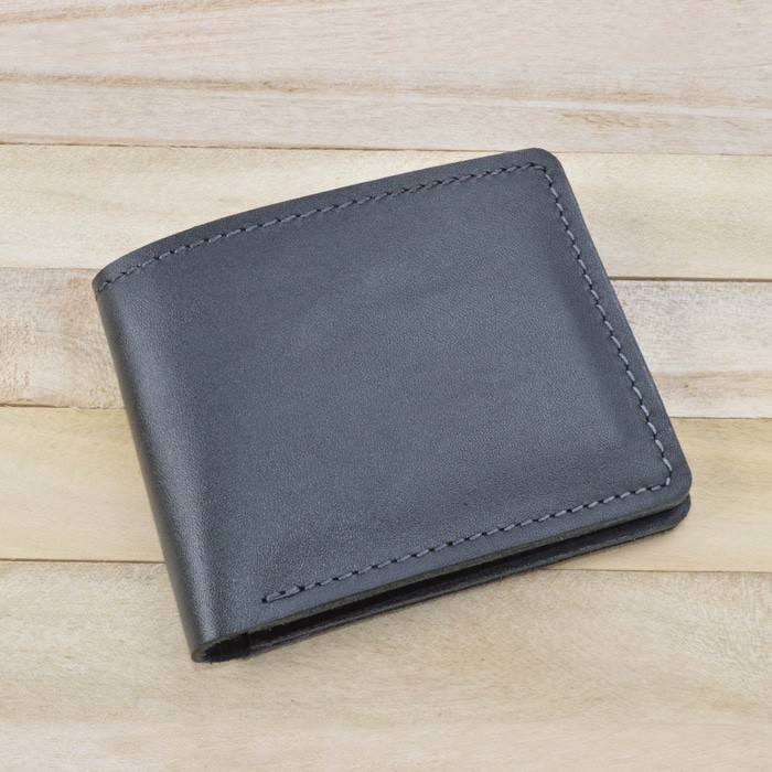 dompet pria kulit sapi asli warna hitam | bifold wallet melengkung