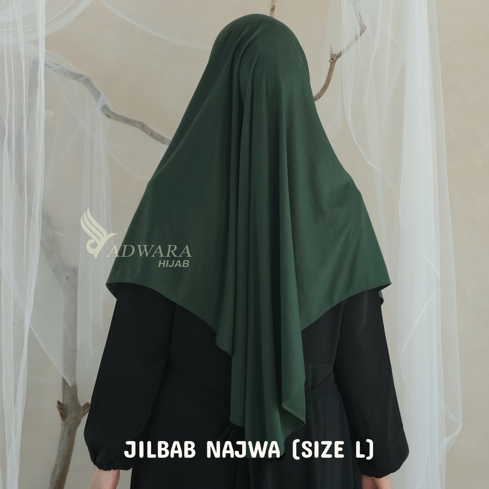 ADWARA HIJAB Jilbab Instan Najwa L Bahan Kaos Premium / Khimar Syarii Tanpa Tali dan Pet