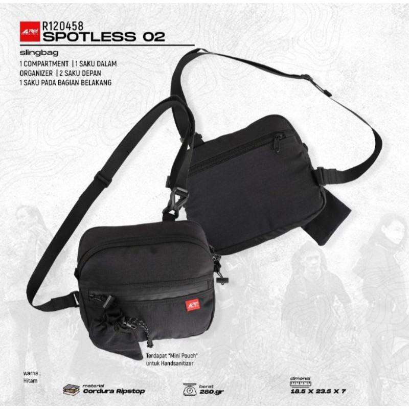 Tas Travel Pouch / Tas Selempang Pria Spotless 02 rei ori Arei Original