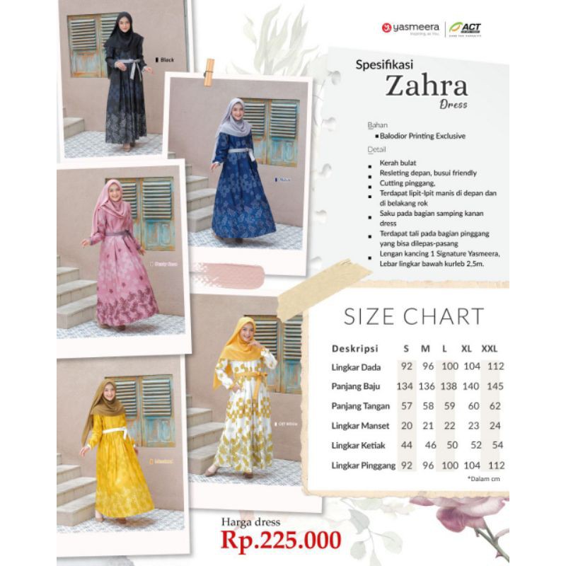 zahra dress gamis printing kondangan yasmeera