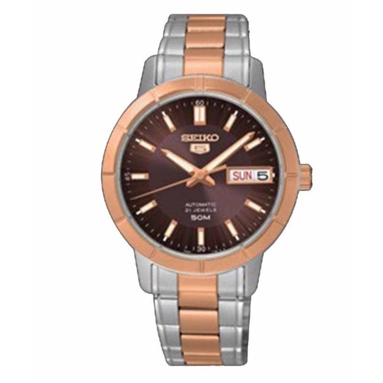 Seiko 5 SNK890K1 Automatic Silver Rose Gold Brown