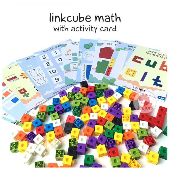 Zoetoys Linkcube Math Activity Set | Numberbloks Mathlink Linking Unit Snap Link Cubes Linkcube Math 100 pcs | Mainan Edukasi Anak