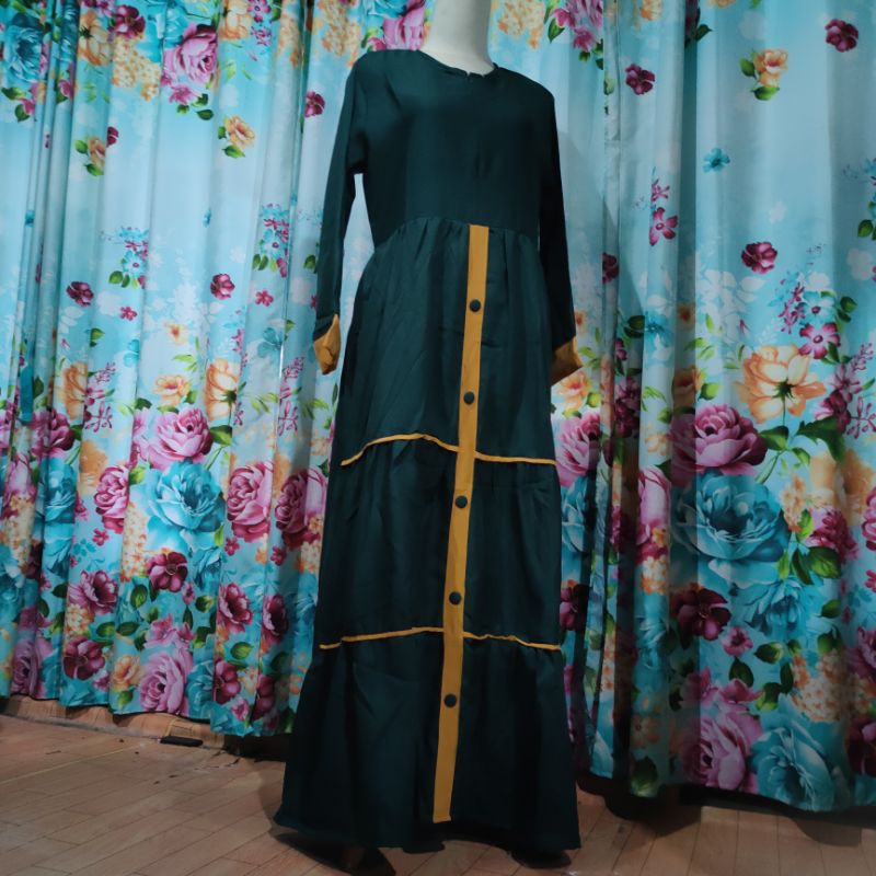 Gamis wanita cewek terbaru moscrepe rempel (gamis aisyah rempel ) Fatonah Shop