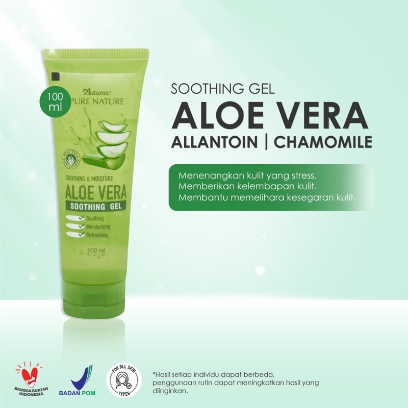 Ready Stok (BPOM) Autumn Soothing &amp; Moisture Aloe Vera Soothing Gel Tube 100 ML