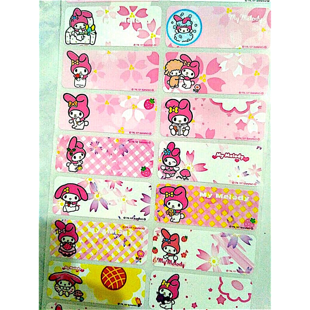 

Label nama anti air stiker waterproof My Melody Collection