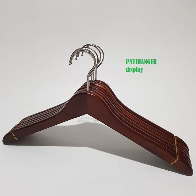 Hanger Kayu Coklat Dewasa/Gantungan Baju Kayu Coklat Tua (Wood)