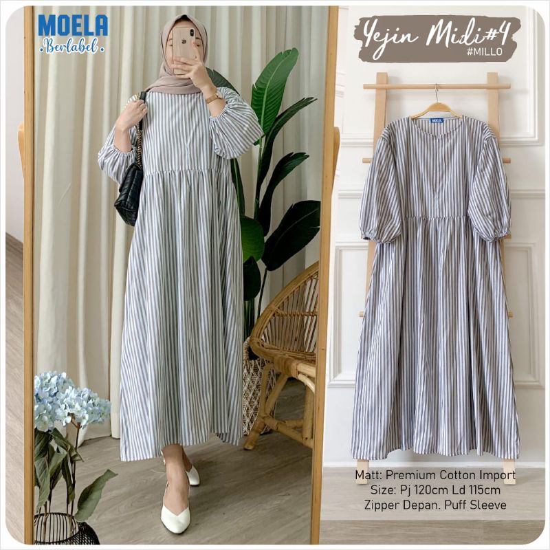 YEJIN MIDI DRESS MOELA - GAMIS KATUN IMPORT PREMIUM