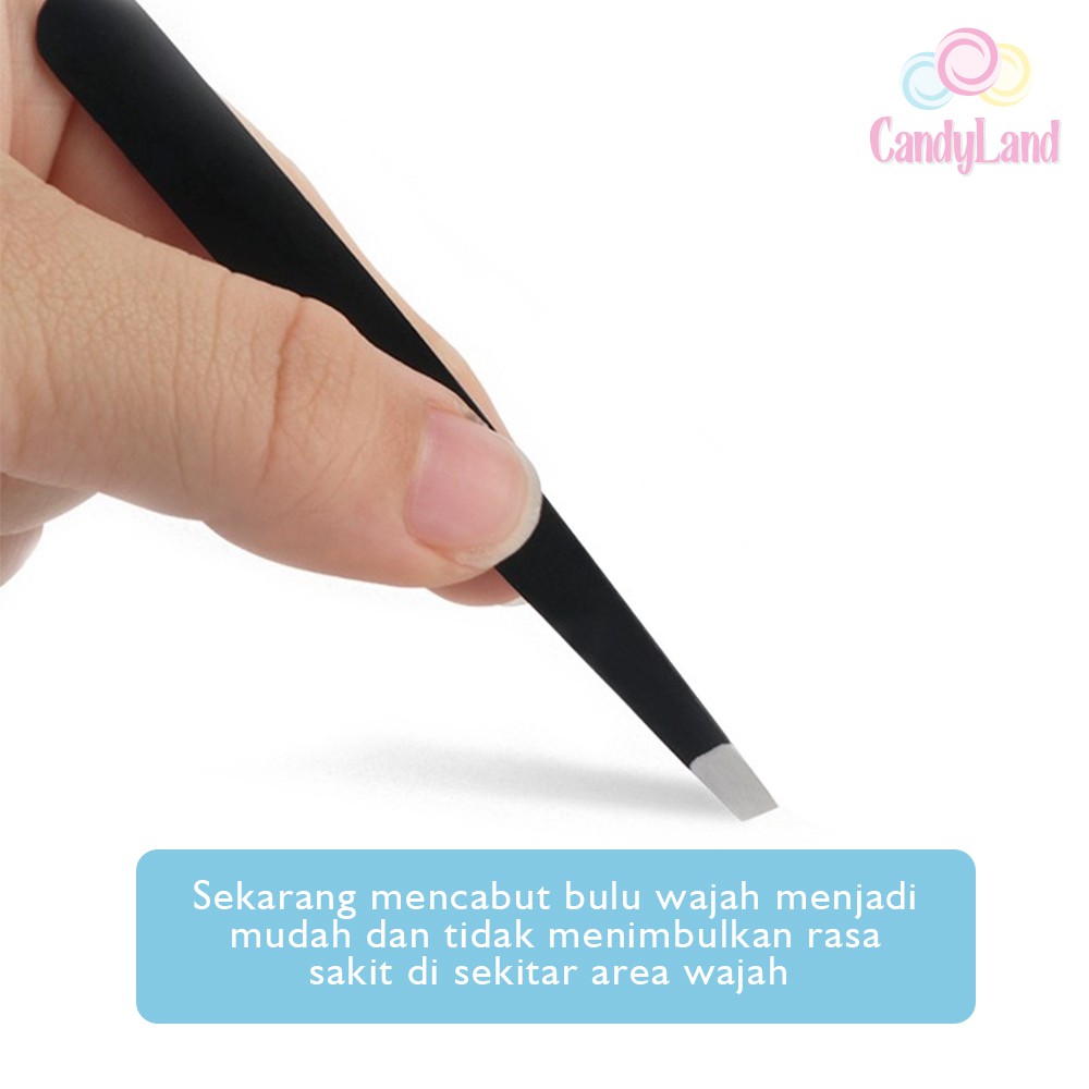 Pinset Penjepit Pencabut Bulu Mata Alis Ujung Miring Stainless Slant Tweezer