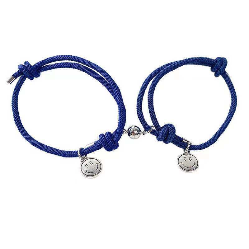 Gelang Magnetik Desain Smiley Warna Biru