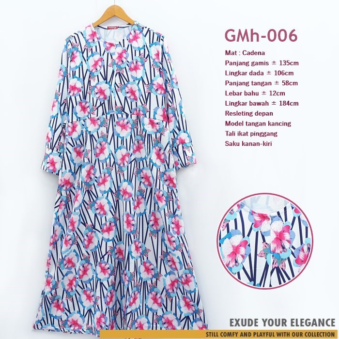 Gamis Busui motif bahan Katun Cadena