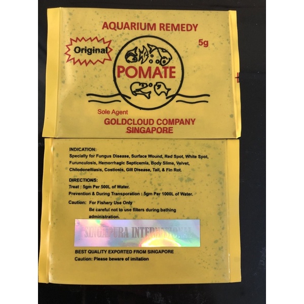 Obat ikan Arwana antibiotik 5GR Asli Pomate Singapura Original MURAH