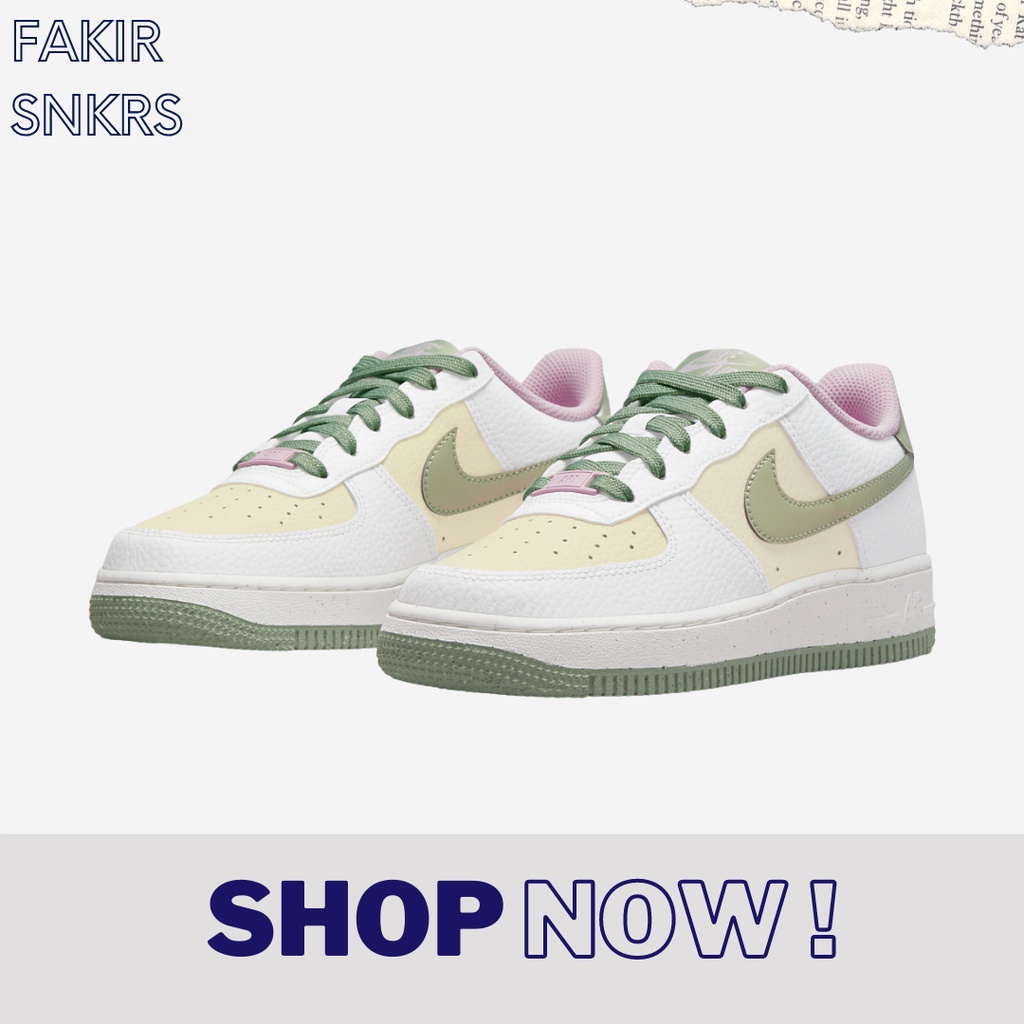 AIR FORCE 1 LV8 WHITE GREEN PINK