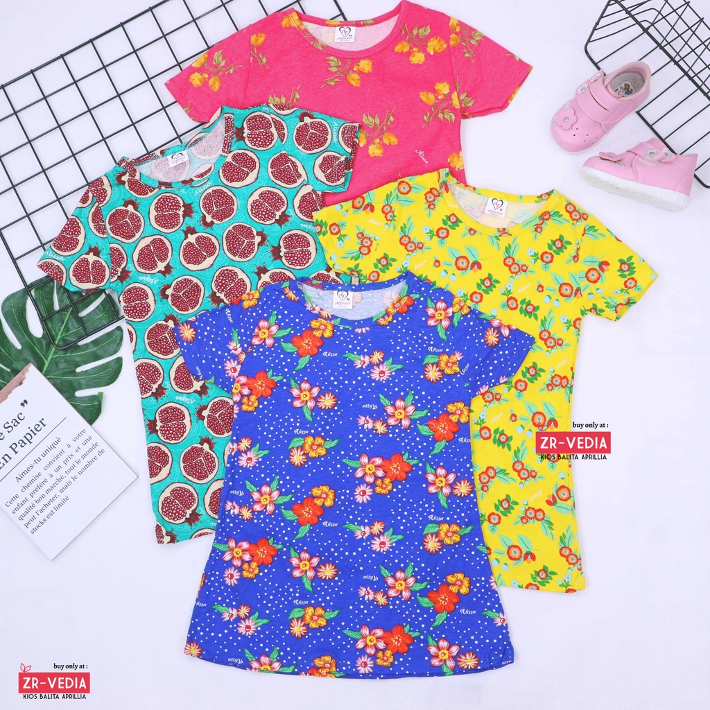 Dress Amirah Bayi uk Bayi - 5 Tahun / Baju Tidur Anak Perempuan Adem Kaos Lucu Dres Harian Murah