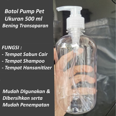 Botol Sabun Cair 500 ml Tutup Pump Botol Pump