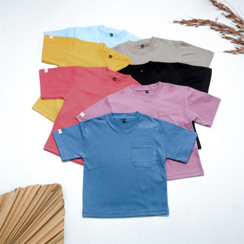 Kaos polos oversize pocket anak dareka by kidsuka