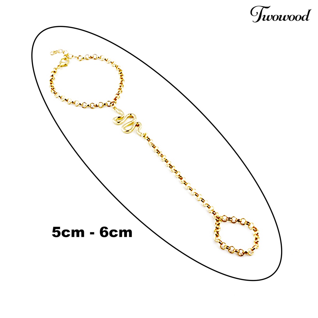 Gelang Cincin Adjustable Desain Ular Bahan Alloy Untuk Wanita