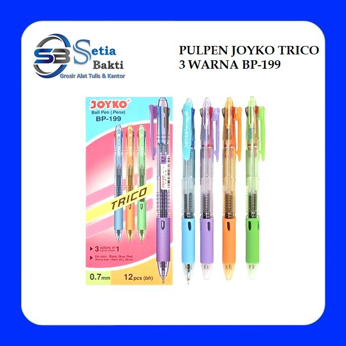 

JOYKO TRICO BP 199 - Pulpen 3 Warna 0.7mm - 1 Pcs