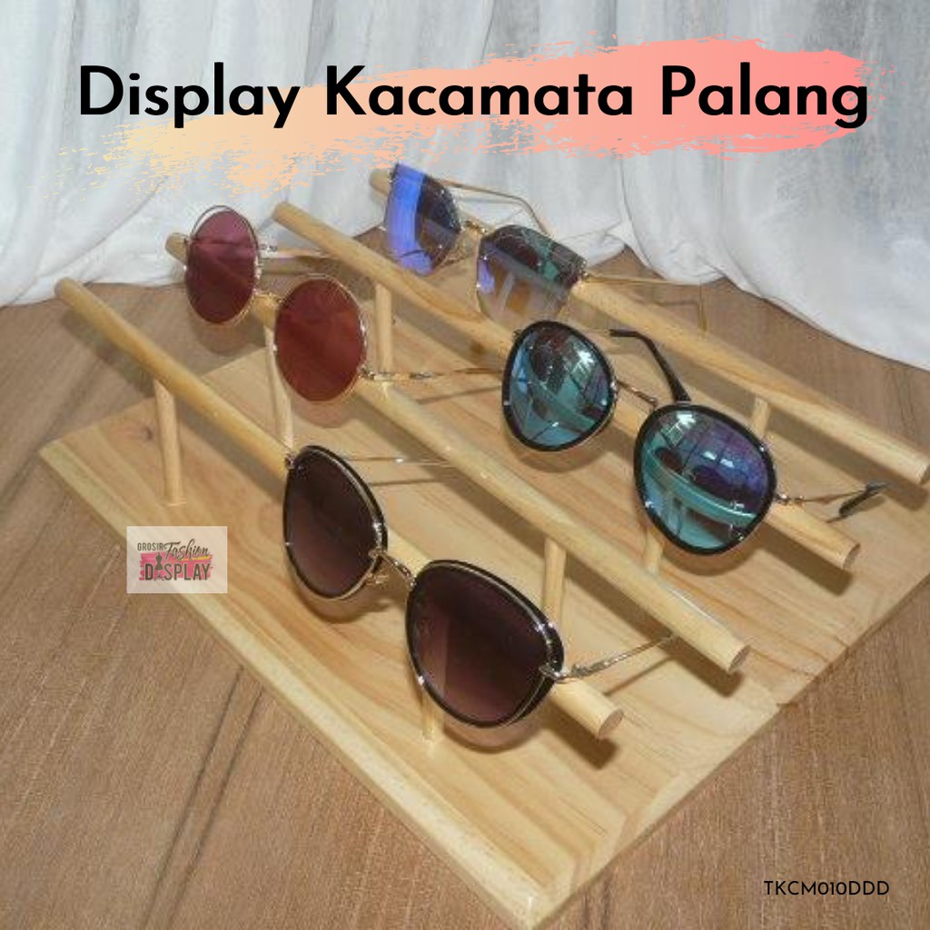 Display Kacamata Kayu Premium Palang 4 Susun Stand Rak Tempat Pajangan Kacamata Unik (BH)