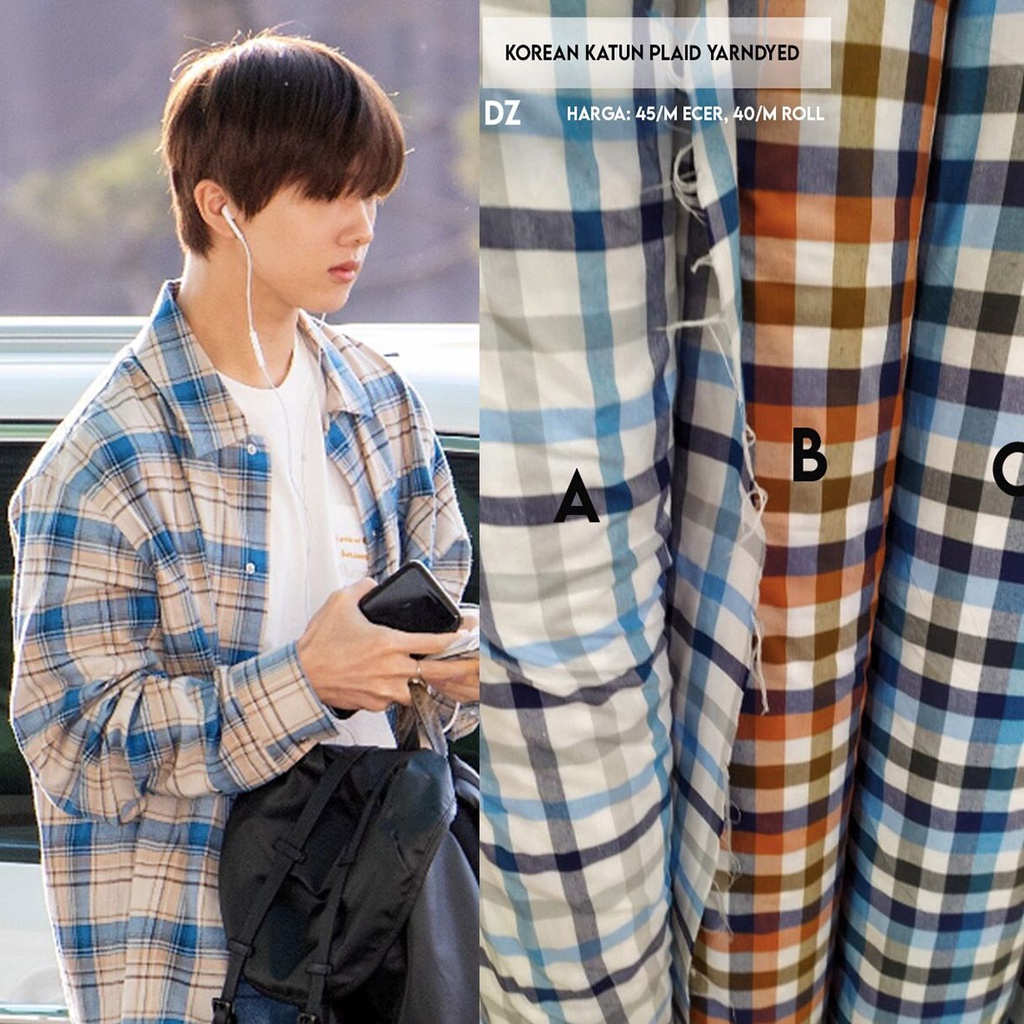 Korean Katun Plaid Yarndyed