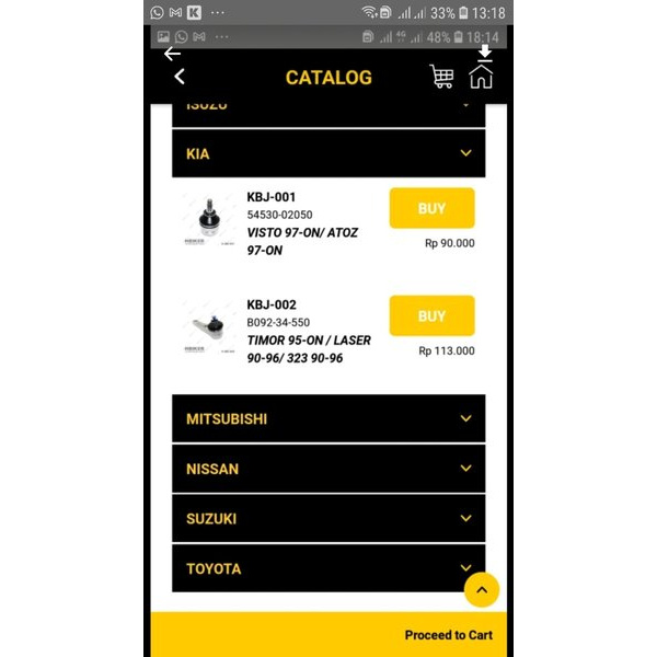 ball joint arm sayap bawah Timor heiker